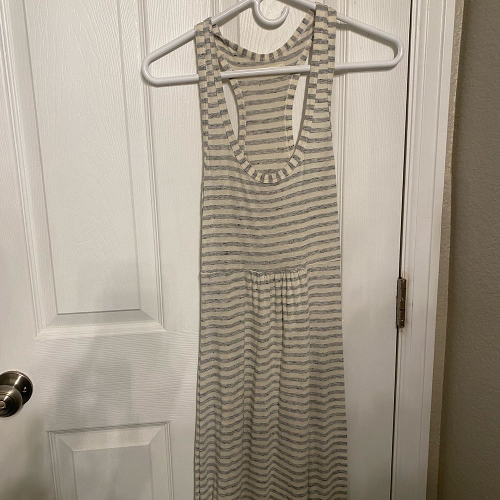 Marine Layer Striped Maxi Dress in Cream and Gray